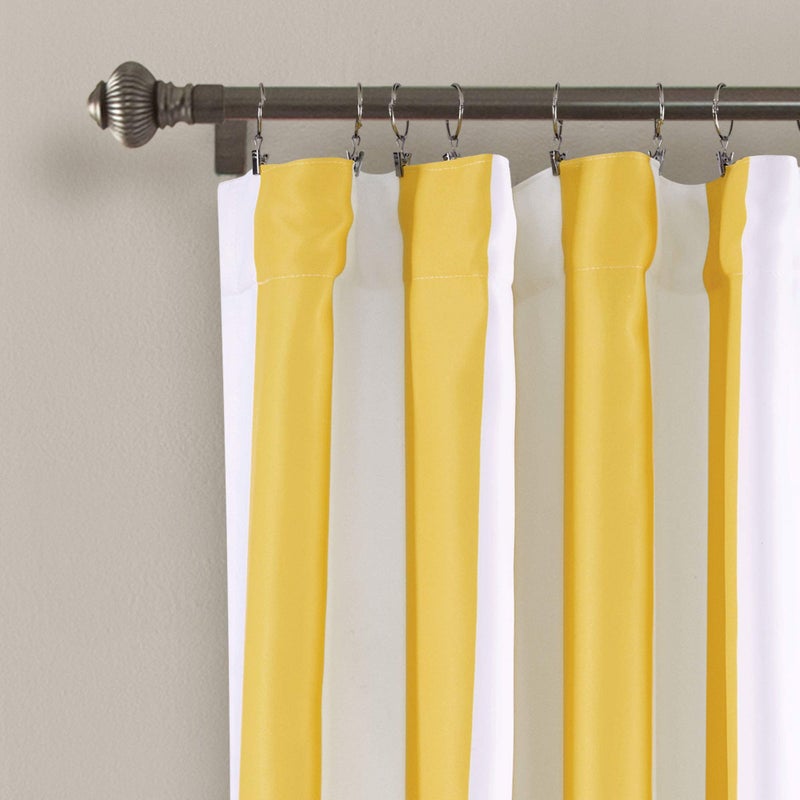 Lush Decor Wilbur Stripe Light Filtering Window Curtain Panel Pair, 84" x 52", Yellow - Image 5